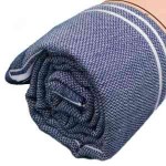 Anatolia XL Throw Blanket  - 61X82 Inches, Dark Blue