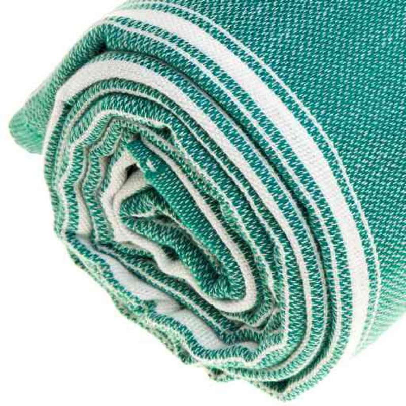 61x82 Inches Bersuse 100% Cotton Anatolia XL Throw Blanket Turkish Towel Aqua