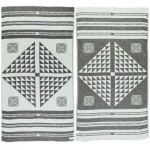 Aruba Dual-Layer Turkish Towel -37X70 Inches, Black/Mint