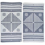 Aruba Dual-Layer Turkish Towel -37X70 Inches, Dark Blue/Light Blue