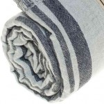 Aruba Dual-Layer Turkish Towel -37X70 Inches, Dark Blue/Light Blue