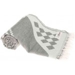 Bahamas Dual-Layer Turkish Towel -37X70 Inches, Silver Gray