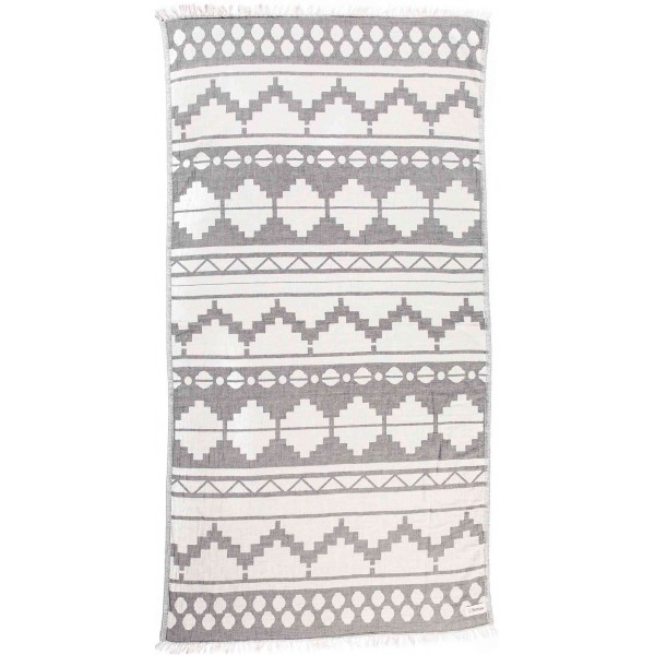 Baja Dual-Layer Turkish Towel -37X70 Inches, Silver Gray