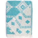 Belize XL Dual Layer Throw Blanket  - 78X94 Inches, Aqua