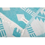 Belize XL Dual Layer Throw Blanket  - 78X94 Inches, Aqua