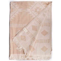Belize XL Dual Layer Throw Blanket  - 78X94 Inches, Beige
