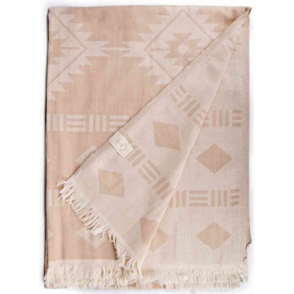 Belize XL Dual Layer Throw Blanket  - 78X94 Inches, Beige