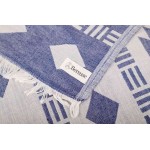 Belize XL Dual Layer Throw Blanket  - 78X94 Inches, Dark Blue