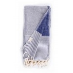 Biarritz Turkish Towel - 39X66 Inches, Dark Blue