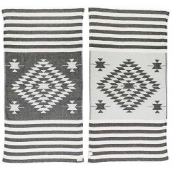 Carmen Dual-Layer Turkish Towel -37X70 Inches, Black
