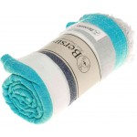 Carmen Dual-Layer Turkish Towel -37X70 Inches, Dark Blue/Turquoise