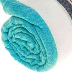 Carmen Dual-Layer Turkish Towel -37X70 Inches, Dark Blue/Turquoise