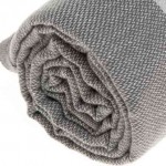 Cayman Turkish Towel - 37X70 Inches, Anthracite/Silver