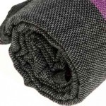 Cayman Turkish Towel - 37X70 Inches, Black/Purple