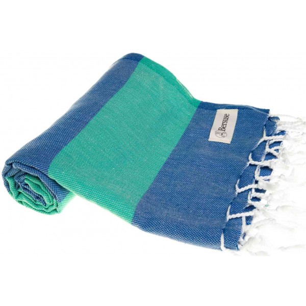 Cayman Turkish Towel - 37X70 Inches, Blue/Mint Green