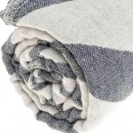 Coronado Dual-Layer Turkish Towel - 37X70 Inches, Dark Blue