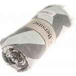 Coronado Dual-Layer Turkish Towel - 37X70 Inches, Silver Gray