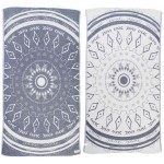 Kona Dual-Layer Turkish Towel -37X70 Inches, Dark Blue