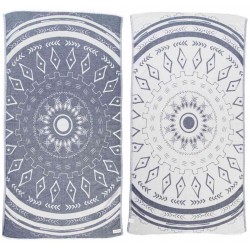 Kona Dual-Layer Turkish Towel -37X70 Inches, Dark Blue