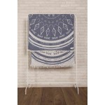 Kona Dual-Layer Turkish Towel -37X70 Inches, Dark Blue