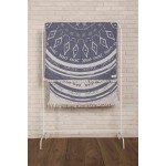 Kona Dual-Layer Turkish Towel -37X70 Inches, Dark Blue