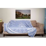 Kona XL Dual Layer Throw Blanket  - 78X94 Inches, Grey Blue