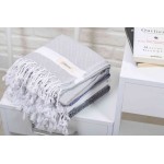 Laodicea Turkish Towel - 39X66 Inches, Silver Grey