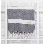 Laodicea Hand Turkish Towel - 21X39 Inches, Black