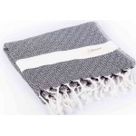 Laodicea Hand Turkish Towel - 21X39 Inches, Black