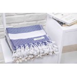 Laodicea Hand Turkish Towel - 21X39 Inches, Dark Blue