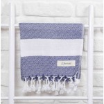 Laodicea Hand Turkish Towel - 21X39 Inches, Dark Blue