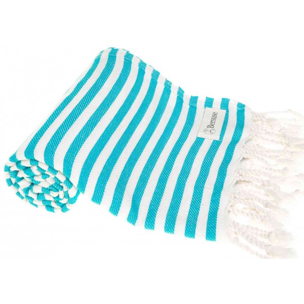 Malibu Turkish Towel - 37X70 Inches, Turquoise