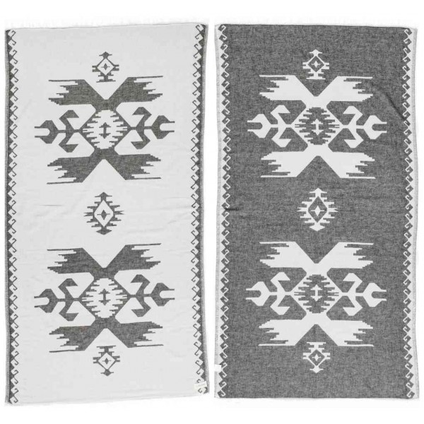 Oaxaca Dual-Layer Turkish Towel -37X70 Inches, Black