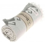 Oaxaca Dual-Layer Turkish Towel -37X70 Inches, Silver Gray