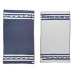 Acapulco Organic Turkish Towel with Zipper Pocket - 37X70 Inches, Navy