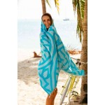 Flamenco Organic Turkish Towel - 37X70 Inches, Aqua