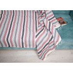 San Jose XL Mexican Style Throw Blanket  - 57X92 Inches, Burgundy