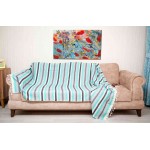 San Jose XL Mexican Style Throw Blanket  - 57X92 Inches, Mint Green