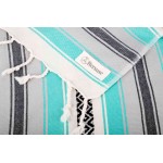 San Jose XL Mexican Style Throw Blanket  - 57X92 Inches, Mint Green
