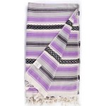 San Jose XL Mexican Style Throw Blanket  - 57X92 Inches, Purple
