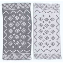 Teotihuacan Dual-Layer Turkish Towel - 37X70 Inches, Anthracite