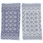 Teotihuacan Dual-Layer Turkish Towel - 37X70 Inches, Dark Blue