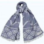 Teotihuacan Dual-Layer Turkish Towel - 37X70 Inches, Dark Blue