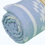 Teotihuacan Dual-Layer Turkish Towel - 37X70 Inches, Grey Blue