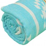 Teotihuacan Dual-Layer Turkish Towel - 37X70 Inches, Turquoise