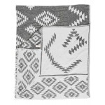 Teotihuacan XL Throw Blanket  - 78X94 Inches, Black