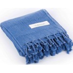 Troy Stonewashed Turkish Towel - 33X66 Inches, Blue