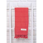 Troy Stonewashed Turkish Towel - 33X66 Inches, Coral