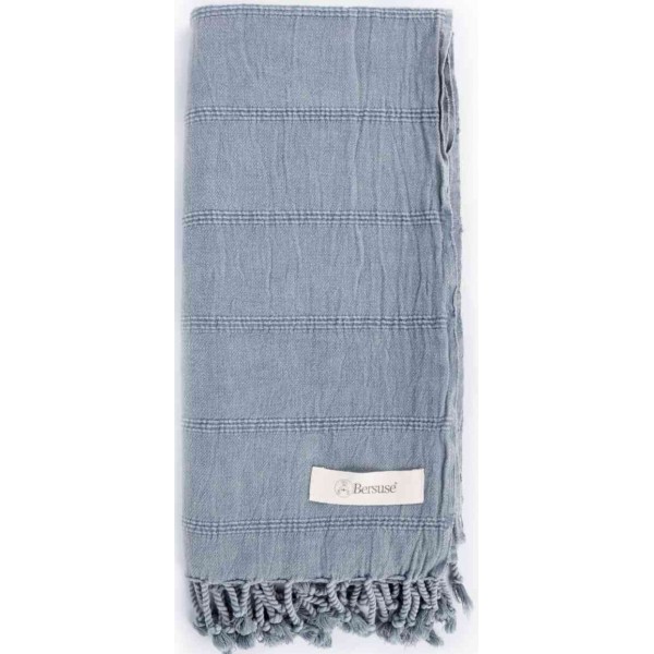 Troy Stonewashed Turkish Towel - 33X66 Inches, Grey