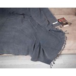 Troy XL Stonewashed Throw Blanket  - 60X82 Inches, Black